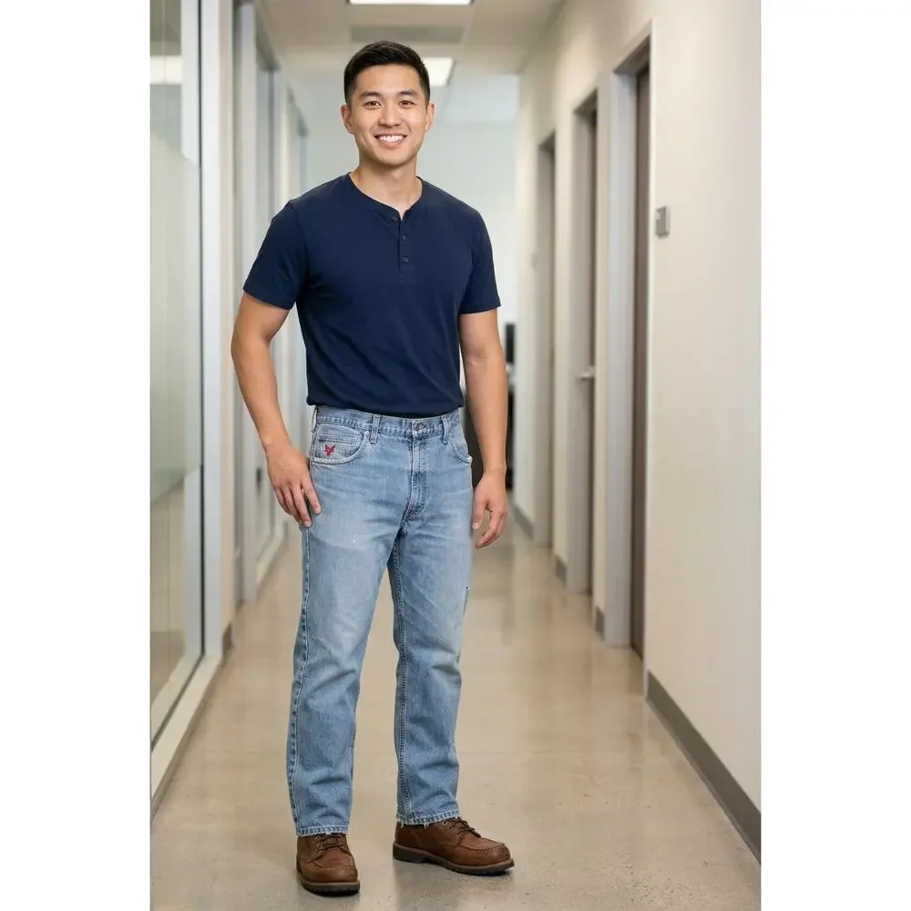 Drifire Flame Resistant Blue CAT 2 Workwear Jeans Men See Measurements